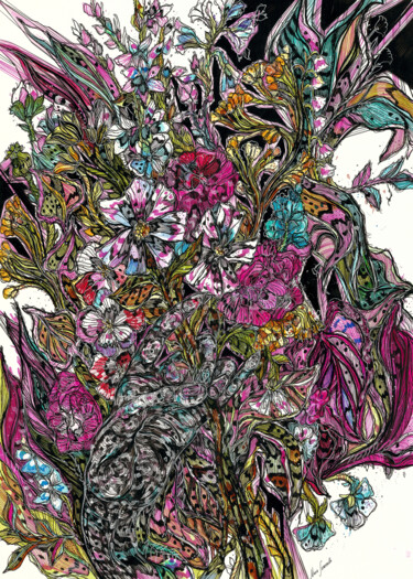 Dibujo titulada "Spring Flowers" por Maria Susarenko, Obra de arte original, Rotulador
