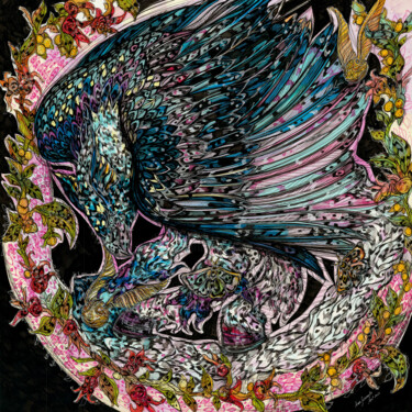 Peinture intitulée "Hippogriff" par Maria Susarenko, Œuvre d'art originale, Stylo gel
