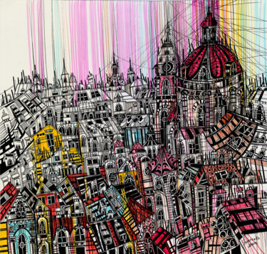 Рисунок под названием "Pink Snow" - Maria Susarenko, Подлинное произведение искусства, Шариковая ручка