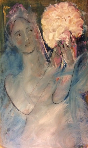 Painting titled "Una Peonia per la M…" by Maria Teresa Accomando, Original Artwork