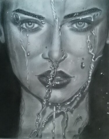 Dibujo titulada "water" por Maria Teresa Napolitano, Obra de arte original, Grafito