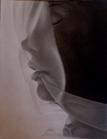Drawing titled "Like  a veil" by Maria Teresa Napolitano, Original Artwork, Graphite