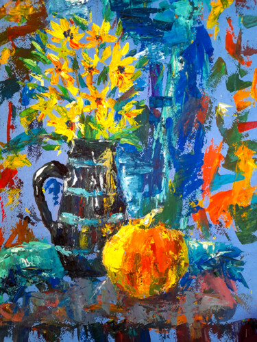 Painting titled "Still life with a b…" by Maria Terskikh, Original Artwork, Gouache