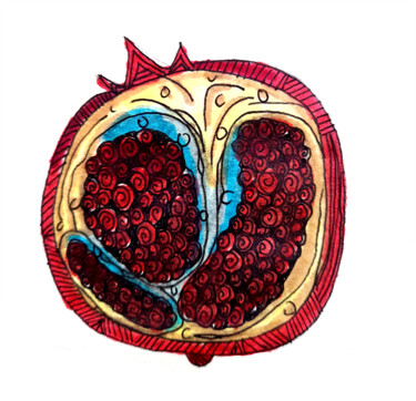 "Pomegranate fruit c…" başlıklı Tablo Maria Terskikh tarafından, Orijinal sanat, Işaretleyici