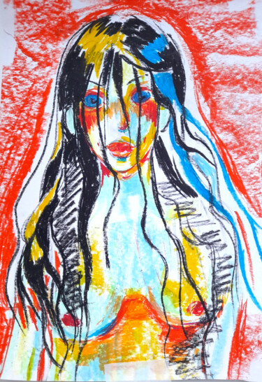 绘画 标题为“Portrait, girl, wom…” 由Maria Terskikh, 原创艺术品, 粉彩