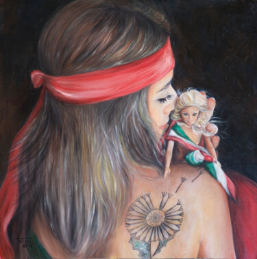 Painting titled "francesca-la-barbie…" by Maria Tripoli Tripoli, Original Artwork, Oil