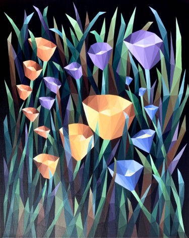 Pintura titulada "WALTZ OF THE FLOWERS" por Maria Tuzhilkina, Obra de arte original, Acrílico Montado en Bastidor de camilla…