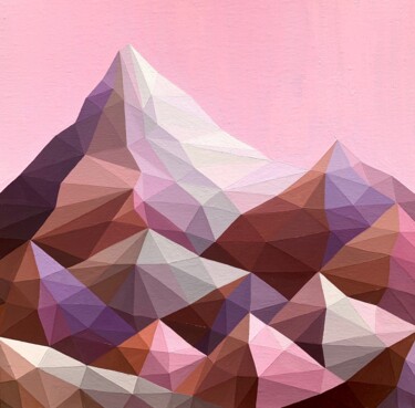 绘画 标题为“SUNSET IN THE MOUNT…” 由Maria Tuzhilkina, 原创艺术品, 丙烯 安装在木质担架架上