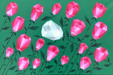 Peinture intitulée "THIS WHITE ROSE IS…" par Maria Tuzhilkina, Œuvre d'art originale, Acrylique Monté sur Châssis en bois