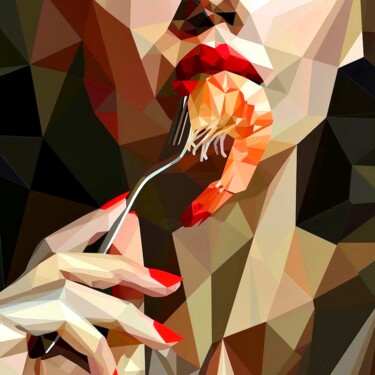 Arte digital titulada "THE GIRL IS TESTING…" por Maria Tuzhilkina, Obra de arte original, Impresión digital Montado en Basti…