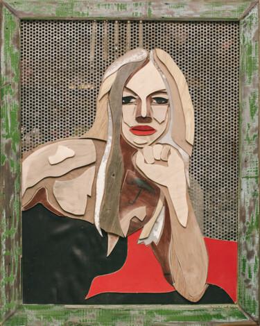 Painting titled "Girl from improvise…" by Maria&Vadim Lipovsky, Original Artwork, Wood Mounted on Other rigid panel