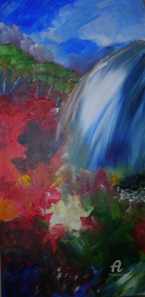 Peinture intitulée "cascade des iles" par Maria Valverde, Œuvre d'art originale