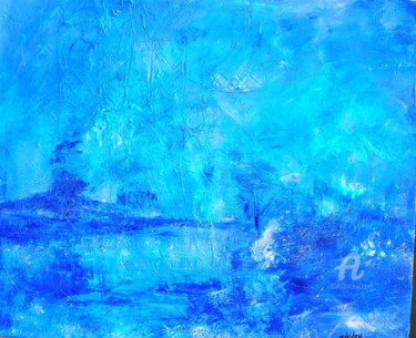 Pittura intitolato "entre ciel et mer 2" da Maria Valverde, Opera d'arte originale