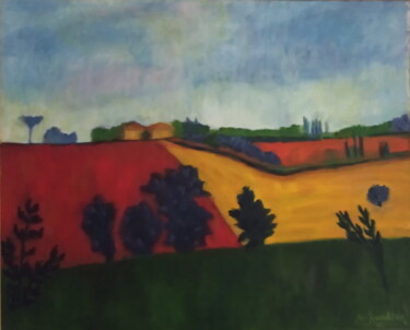 Malerei mit dem Titel "Umbrian Landscape" von Maria Van Raalten, Original-Kunstwerk, Öl