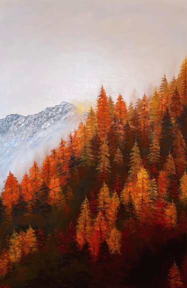 Schilderij getiteld ""Autumn Splendor" L…" door Maria Vasileva, Origineel Kunstwerk, Olie