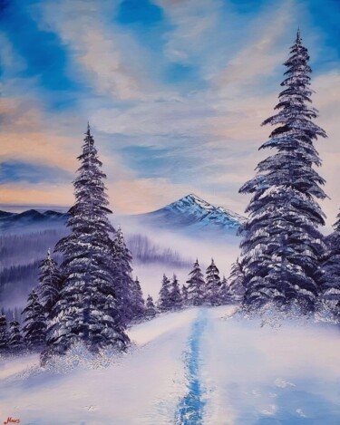 Ζωγραφική με τίτλο "Winter Breath" από Maria Vasileva, Αυθεντικά έργα τέχνης, Λάδι