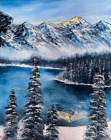 Peinture intitulée "Snow Breeze" par Maria Vasileva, Œuvre d'art originale, Huile