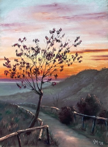 Painting titled "Magnolia" by Maria Vasilevich, Original Artwork, Pastel