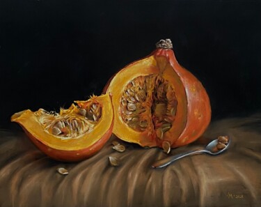 Schilderij getiteld "Potimarron" door Maria Vasilevich, Origineel Kunstwerk, Pastel