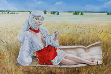 Painting titled "Harvest" by Mariia Vlasenko, Original Artwork, Oil