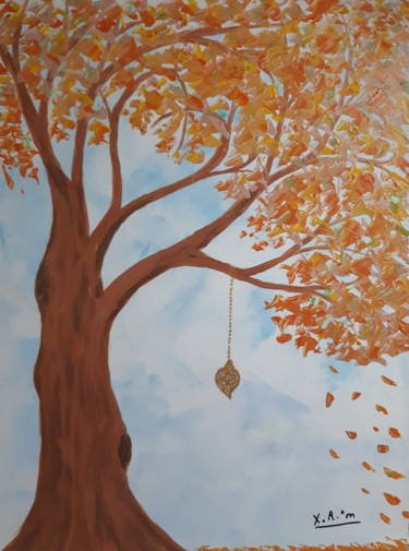 Painting titled "Automne melody" by Maria Xavier Alves (XAM), Original Artwork, Acrylic