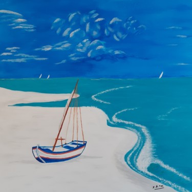 Pittura intitolato "La plage blanche" da Maria Xavier Alves (XAM), Opera d'arte originale, Acrilico