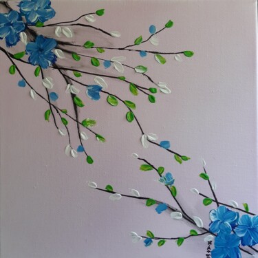 Peinture intitulée "Fleurs bleu" par Maria Xavier Alves (XAM), Œuvre d'art originale, Acrylique