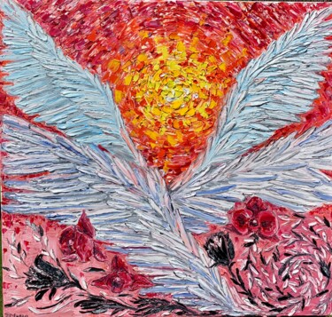 Painting titled "Angel wings" by Maria Zasidkovych (Mariia), Original Artwork, Oil