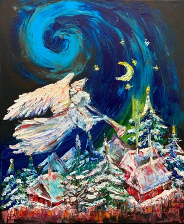 Картина под названием "Christmas" - Maria Zasidkovych (Mariia), Подлинное произведение искусства, Масло