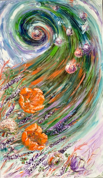 Peinture intitulée "Colored infinity" par Maria Zasidkovych (Mariia), Œuvre d'art originale, Huile Monté sur Châssis en bois