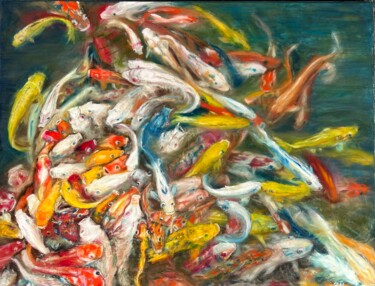 Картина под названием "Sea of ​​love" - Maria Zasidkovych (Mariia), Подлинное произведение искусства, Масло Установлен на Де…