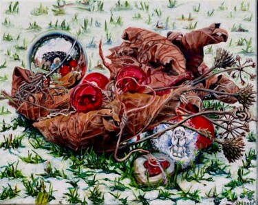 Pittura intitolato "December" da Maria Zasidkovych (Mariia), Opera d'arte originale, Olio