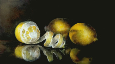 Malerei mit dem Titel "Citrons" von Maria Zhiltsova, Original-Kunstwerk, Öl