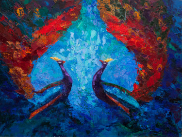Картина под названием "Жарптицы / Firebirds" - Maria Afonina, Подлинное произведение искусства, Масло