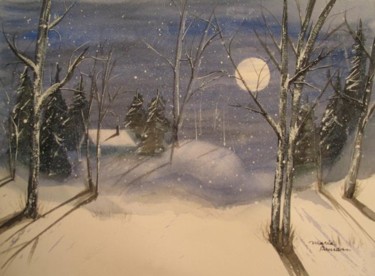 Peinture intitulée "Douce nuit I" par Maria Bourdon, Œuvre d'art originale