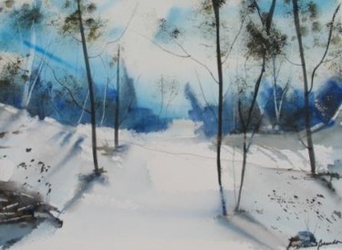 Pintura titulada "Toujours l'hiver" por Maria Bourdon, Obra de arte original, Otro