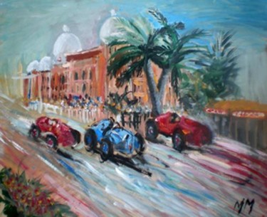 Peinture intitulée "Monaco le Grand Prix" par Michèle-Victoria Mariaccia, Œuvre d'art originale, Huile