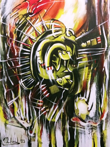 Malerei mit dem Titel "Vene infuocate" von Mariaceleste Arena, Original-Kunstwerk, Acryl Auf Keilrahmen aus Holz montiert