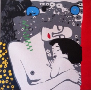 Painting titled "OMAGGIO A KLIMT" by Mariart, Original Artwork