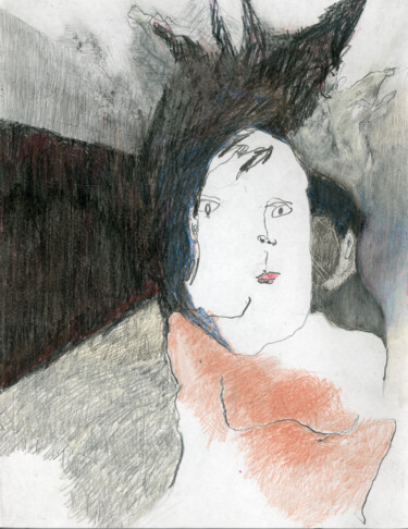 Dessin intitulée "La Brûlure" par Maria Clark, Œuvre d'art originale, Crayon