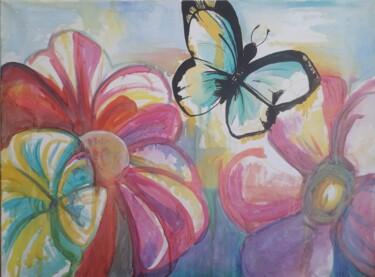 Peinture intitulée "Come una farfalla" par Mariacristina Valletti, Œuvre d'art originale, Acrylique
