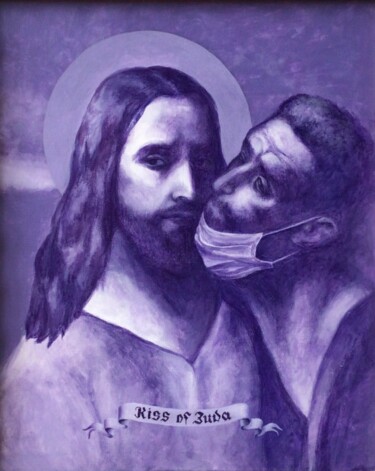 Peinture intitulée "Kiss of Judas" par Mariadeulinaart, Œuvre d'art originale, Acrylique