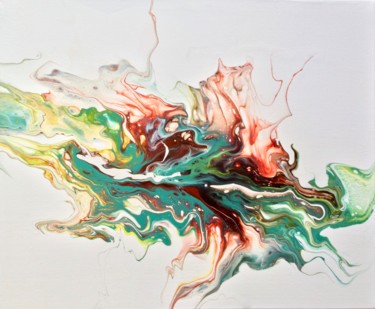 Pintura intitulada "Flowing #artistsupp…" por Maria Esteves, Obras de arte originais, Acrílico
