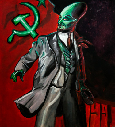 Painting titled "Vladimir Lenin, lea…" by Maria Extaz, Original Artwork, Acrylic