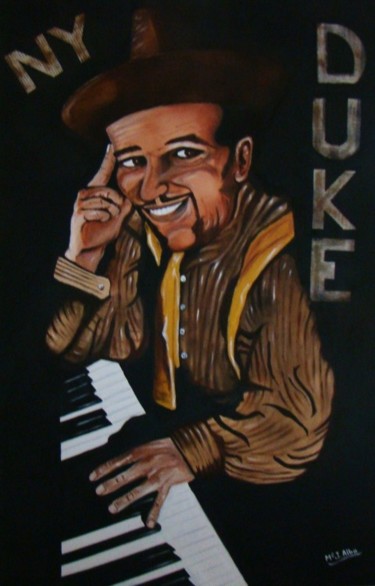 Schilderij getiteld "Duke Ellingtong" door Maria José Alba, Origineel Kunstwerk