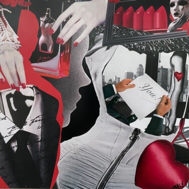Collages intitulée "You" par Marialine Beck, Œuvre d'art originale, Collages Monté sur Carton