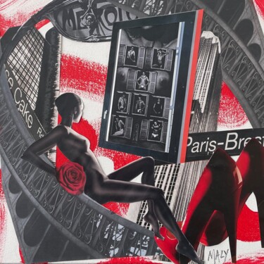 Collages intitulée "Paris Brest" par Marialine Beck, Œuvre d'art originale, Collages Monté sur Châssis en bois