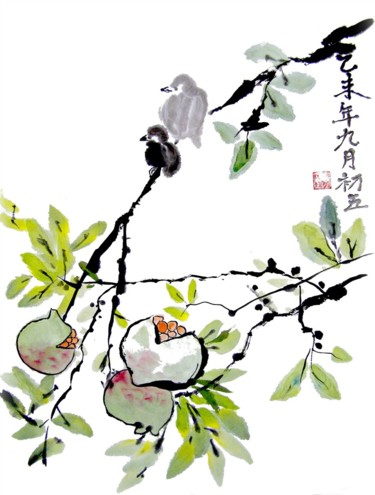 Peinture intitulée "Peinture Chinoise L…" par Marialissen, Œuvre d'art originale