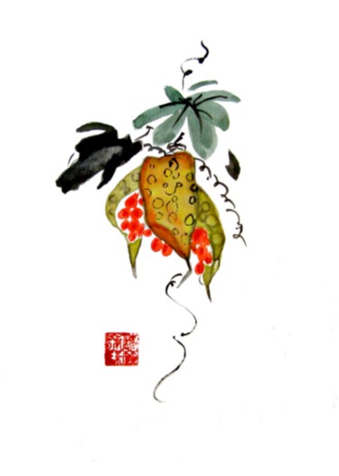 Peinture intitulée "Peinture Chinoise L…" par Marialissen, Œuvre d'art originale, Autre