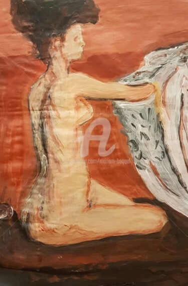Peinture intitulée "La parisienne nue.j…" par Mariam Beqqal, Œuvre d'art originale